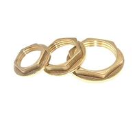 5pc 1/4" 3/8" 1/2" 3/4" 1" Female Brass Pipe Fitting Hex Lock Nuts With Flange Water Tank Fitting(1/4") Plumbing Fittings