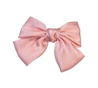 5pc Big Hair Bow Ties Clips Satin Two Layer Butterfly For Women Bowknot Hairpins Trendy Girls Accessories Barrettes(Pink)