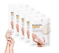 5PC Guantes Hidratantes con Mascarilla, Hand Mask, Mascarilla de arroz para manos, para Manos Secas, Hidrata y Humecta, Reparación de daños ásperos para Hombres y Mujeres