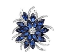 5pc Inlaid Plant Flower Brooch, Crystal Chest, Colorful Diamond(B322UCHA18)