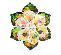 5pc Inlaid Plant Flower Brooch, Crystal Chest, Colorful Diamond(D242UHC074G)