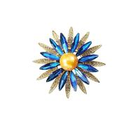 5pc Inlaid Plant Flower Brooch, Crystal Chest, Colorful Diamond(H0142UXD822061)