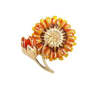 5pc Inlaid Plant Flower Brooch, Crystal Chest, Colorful Diamond(H0162UYNCP7524)
