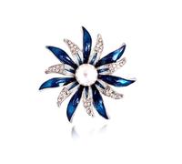 5pc Inlaid Plant Flower Brooch, Crystal Chest, Colorful Diamond(H0602ULD2033)