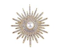 5pc Inlaid Plant Flower Brooch, Crystal Chest, Colorful Diamond(H0603ULXZ4423A)