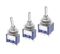 5pc MTS-102 Miniature Lever Toggle Switch Single Pole Double Throw ON-ON 3pin 120VAC 6A 1/4 Inch Mounting
