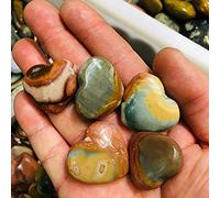 5pc Natural Crystal Ocean Stone Crystal Heart Decor Decor Energy Heals