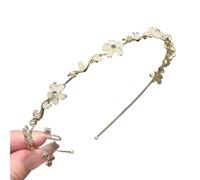 5pc Pearl Rhinestone Flower Hairband Thin Elegant Fairy Headband Korean Bridal Princess Crown Headhoop Accessories(Color 2)
