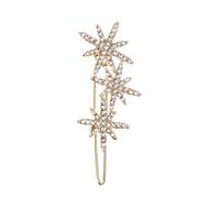 5pc Rhinestone Snowflake Hairpins Shiny Star Barrettes Crystal For Women Ladies Bang Clip Christmas Hairpin(Color 04)