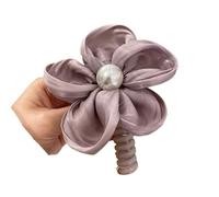 5pc Telephone Wire Flower Hair Loop For Woman High Elastic Head Rope Ponytail Ties Spiral Coil Accessories(Purple)