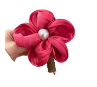 5pc Telephone Wire Flower Hair Loop For Woman High Elastic Head Rope Ponytail Ties Spiral Coil Accessories(Rose Red)