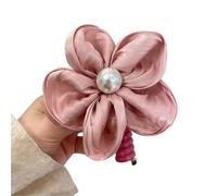 5pc Telephone Wire Flower Hair Loop For Woman High Elastic Head Rope Ponytail Ties Spiral Coil Accessories(Pink)