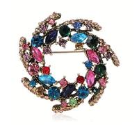 5pc Women Girls Crystal Flower Badges Pin Fashion Creative Rhinestone Shining Brooch Corsages(Color-2)