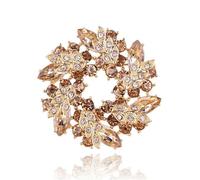 5pc Women Girls Crystal Flower Badges Pin Fashion Creative Rhinestone Shining Brooch Corsages(Color-6)