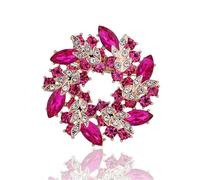 5pc Women Girls Crystal Flower Badges Pin Fashion Creative Rhinestone Shining Brooch Corsages(Color-5)