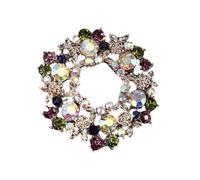 5pc Women Girls Crystal Flower Badges Pin Fashion Creative Rhinestone Shining Brooch Corsages(Color-1)
