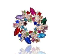 5pc Women Girls Crystal Flower Badges Pin Fashion Creative Rhinestone Shining Brooch Corsages(Light Yellow Gold Color)