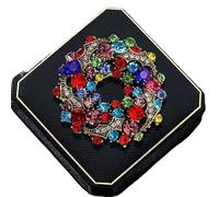 5pc Women Girls Crystal Flower Badges Pin Fashion Creative Rhinestone Shining Brooch Corsages(Pink)
