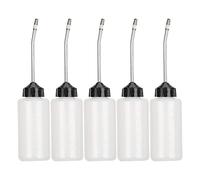 5PCS 120ML Plastic Sewing Machine Oiler Oil Dispenser Bottle with Long Extended Spout for Lubricating Sewing Machines and Machinery Maintenance White Color High Transparency