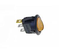 5PCS 12V LED Rocker Switch 20A 12V Push Button Switch Car Button Lights ON/Off Round Rocker Switch Boat (Color : Yellow)