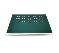 5pcs 216 Holes Earrings Display Pad Studs Storage Jewelry Tray Inner Box Insert DIY Sponge Mat 33.5 * 22.5 * 1cm(Green)