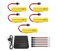 5PCS 3.7V 1000mah Li - Ion La batería está Equipada con un Cargador de 5 en 1 para TB202 TB201 TM201 TM202 TC141 DE35 DE38 DE40 DE50 RC acrobático RC Coche de Juguete de Control Remoto