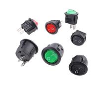 5pcs 3A 250VAC/6A 125VAC Interruptor basculante redondo KCD1 On-Off SPST Mini 2Pin Interruptor de palanca 6A 250V/10A 125V 20mm (Color : 3, Size : 16mm)(1,16mm)