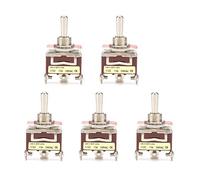 5Pcs 3PDT Terminal de Interruptor de Palanca de 3 Pines de 3 Posiciones ON-Off-ON Mini Interruptor de Palanca Touch 250VAC 15A Interruptor Palanca Agujero de Montaje 12mm para Control Industria