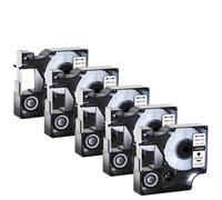 5pcs 45013 Cintas estándar D1 compatibles con A45010 A45013 Cinta de etiqueta multicolor de 12 mm para LaborManager 100 120p Maker(Black on clear)