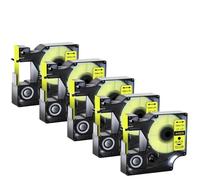 5pcs 45013 Cintas estándar D1 compatibles con A45010 A45013 Cinta de etiqueta multicolor de 12 mm para LaborManager 100 120p Maker(Black on yellow)
