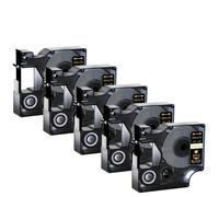 5pcs 45013 Cintas estándar D1 compatibles con A45010 A45013 Cinta de etiqueta multicolor de 12 mm para LaborManager 100 120p Maker(Gold on black)
