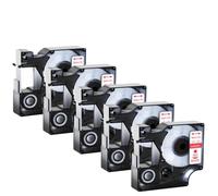 5pcs 45013 Cintas estándar D1 compatibles con A45010 A45013 Cinta de etiqueta multicolor de 12 mm para LaborManager 100 120p Maker(Red on white)