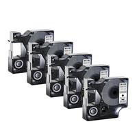 5pcs 45013 Cintas estándar D1 compatibles con A45010 A45013 Cinta de etiqueta multicolor de 12 mm para LaborManager 100 120p Maker(Black on silver)