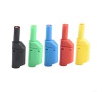 5pcs 4mm Banana Male Solder Stackable Red Black 5pcs 4mm Banana | Solder type connection, 5pcs mixed colors, red yellow green blue, secure fit, use