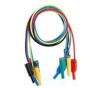 5pcs 4mm Banana Plug Cable de prueba de pila de alambre apilable de seguridad 14AWG con cables de silicona flexibles protectores suaves coloridos para multímetro 1M