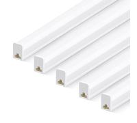 5pcs 5W Lámpara LED a prueba de humedad de 30cm, tubo LED T5 500 lm, 6500K, lámpara a prueba de humedad para taller, luz de techo para garaje, sótano, taller, cuarto húmedo, baño, oficina y almacén.