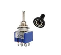 5pcs 6A 120VAC mini 2 Position ON ON MTS-102 MTS-202 Toggle Switch 3 MTS-103 ON OFF ON With Waterproof Car ESSEIEIE(MTS-202 Blue,Without Cap)