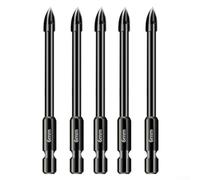 5pcs 6mm Carburo para azulejos Brocas para Porcelana Cerámica Vidrio Mármol Ladrillo, Hex Shank Head Power Tool Set