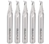 5pcs 8mm Shank High Speed Steel Spiral End Mill Set, CNC Router Bits for Wood Carving, Precision Ground Spiral Milling Cutter with Upper and Lower Flute Design, Compatible with CNC