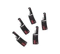 5PCS Acrylic Hair Clip Set Scary Daggers Cleaver Shapes Halloween Costume Accessories for Cosplay Parties Practical Acrylic Halloween Hair Clip Set