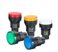 5PCS AD16-30D/S LED Power Indicator Pilot Signal Light Lamp AD16-30DS AC DC 12V 24V 110V 220V Red Green Blue 30mm beacon light(Blue - 5pcs,AC220V)