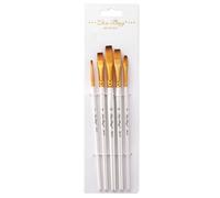 5pcs Art Brush Set Artists Professional Paint Brushes Artists Gift Professional Paint Brushes Watercolor Acrylic Oil Painting for Children and Adults (Plano Blanco)