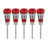 5Pcs Banana Socket 4mm Plug Jack | Coated Brass Terminal Post Set Kit J.40013 | 30V AC / 60V DC 24A | for Electronic Test Equipment/Lab Instruments (Red)