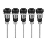 5Pcs Banana Socket 4mm Plug Jack | Coated Brass Terminal Post Set Kit J.40013 | 30V AC / 60V DC 24A | for Electronic Test Equipment/Lab Instruments (Black)