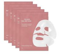 5Pcs Bio Collagen Mask, Mascarilla de Colageno, Mascarilla Bio Colágeno Noche, Collagen Real Deep Bio Mask, Iluminar el Color de La Piel, Reducir las Líneas Finas, Hidratante (A)