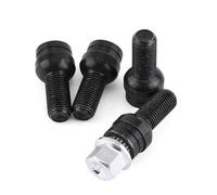 5Pcs Black Alloy Car Wheel Locking Lug Nuts Anti-theft Stainless Steel Compatible With A3 A4 A5 M14x1.5