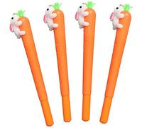 5pcs bolígrafo de zanahoria de conejo blanco de dibujos animados bolígrafo de Gel para estudiantes bolígrafo de oficina, suministros escolares regalo de Pascua