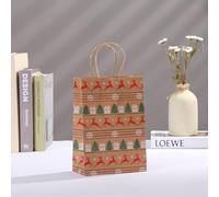 5pcs Bolsas de regalo de papel de Navidad Copo de nieve Feliz árbol de Navidad Bolsa de galletas de caramelo Niños Navidad Fiesta de año nuevo Suministros de decoración-5pcs, 21x15x8cm