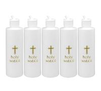 5pcs Botella de agua bendita 250ml Contenedor de agua bendita criana católica con estampado cruzado PS botellas vacías para la iglesia, Halloween, artículos de tocador, botella de agua bendita, bot