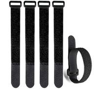 5pcs Bridas Reutilizables Con Hebilla,Bridas Para Cables,Bridas Reutilizables Cables,Bridas Cables,Ajustable Ataduras Cables Con Nylon Gancho De PC,Organización De Cables,TV,Oficina,20 x 500mm,Negro